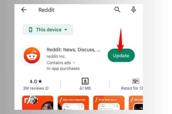 update reddit app